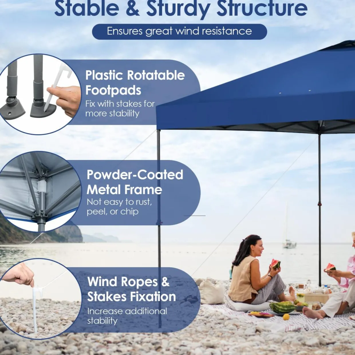 Tangkula 10x10 Ft Pop Up Canopy, 1 Person Set-up Instant Tent with Center Lock