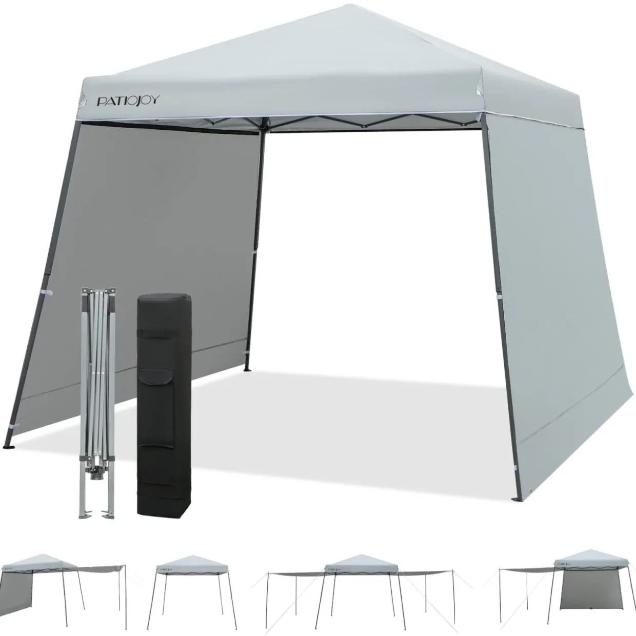 Tangkula 10x10 ft Pop Up Canopy with Dual Awnings, Outdoor Canopy Tent with Center Lock