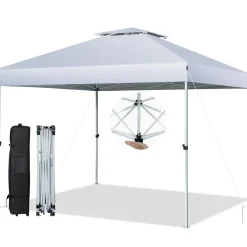 Tangkula 10x10 Ft Pop Up Canopy, Easy Set-up Outdoor Canopy with Center Lock