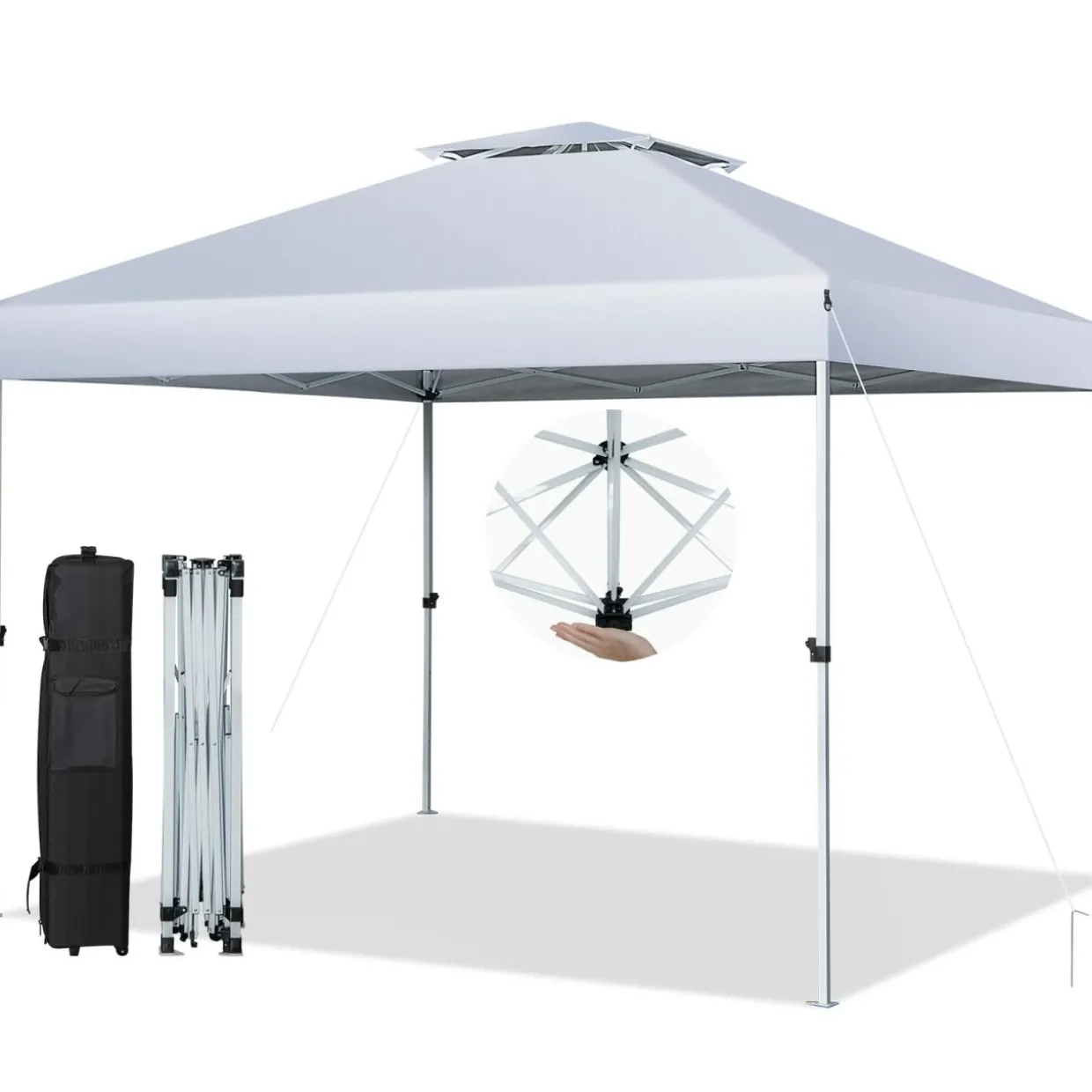 Tangkula 10x10 Ft Pop Up Canopy, Easy Set-up Outdoor Canopy with Center Lock