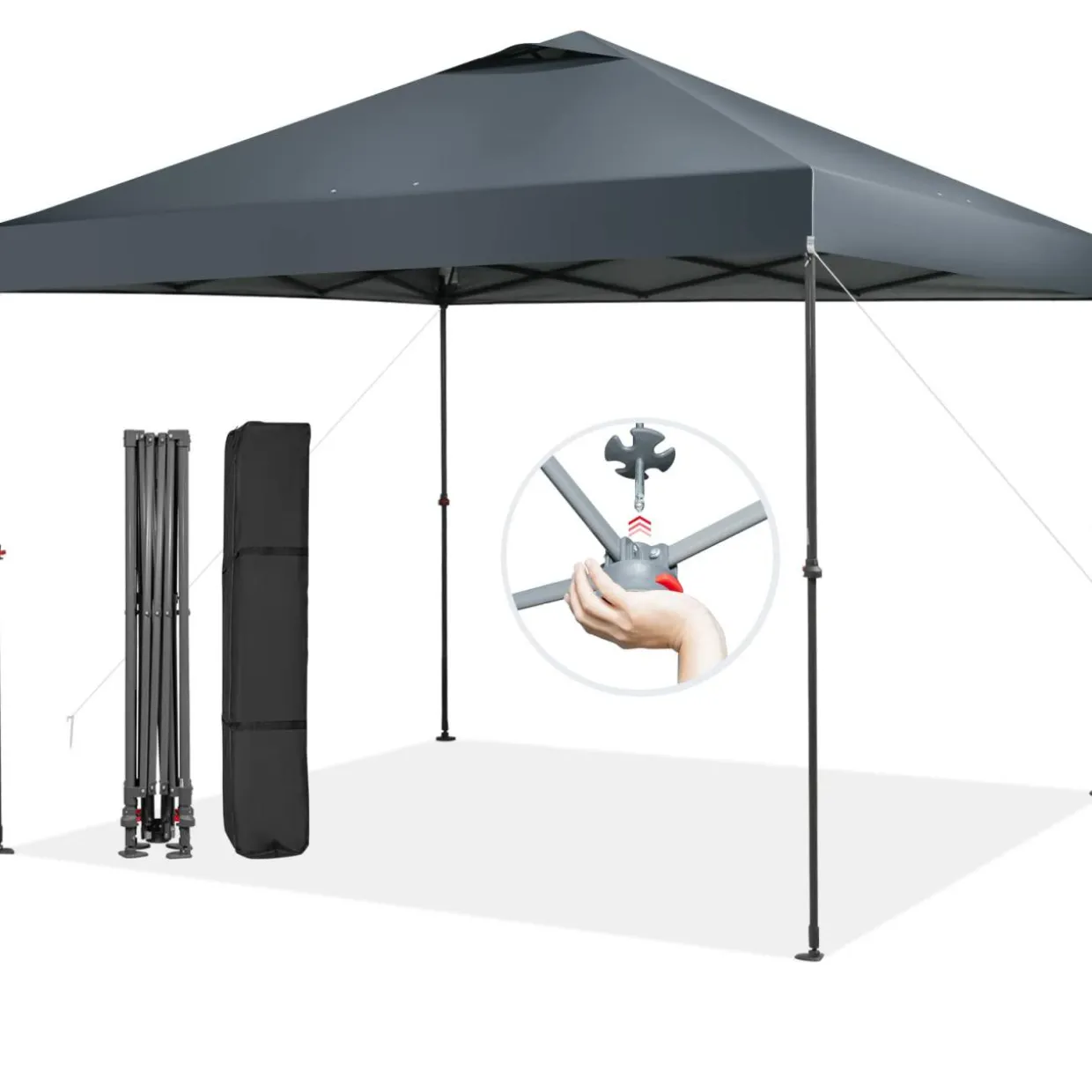 Tangkula 10x10 Ft Pop Up Canopy, 1 Person Set-up Instant Tent with Center Lock