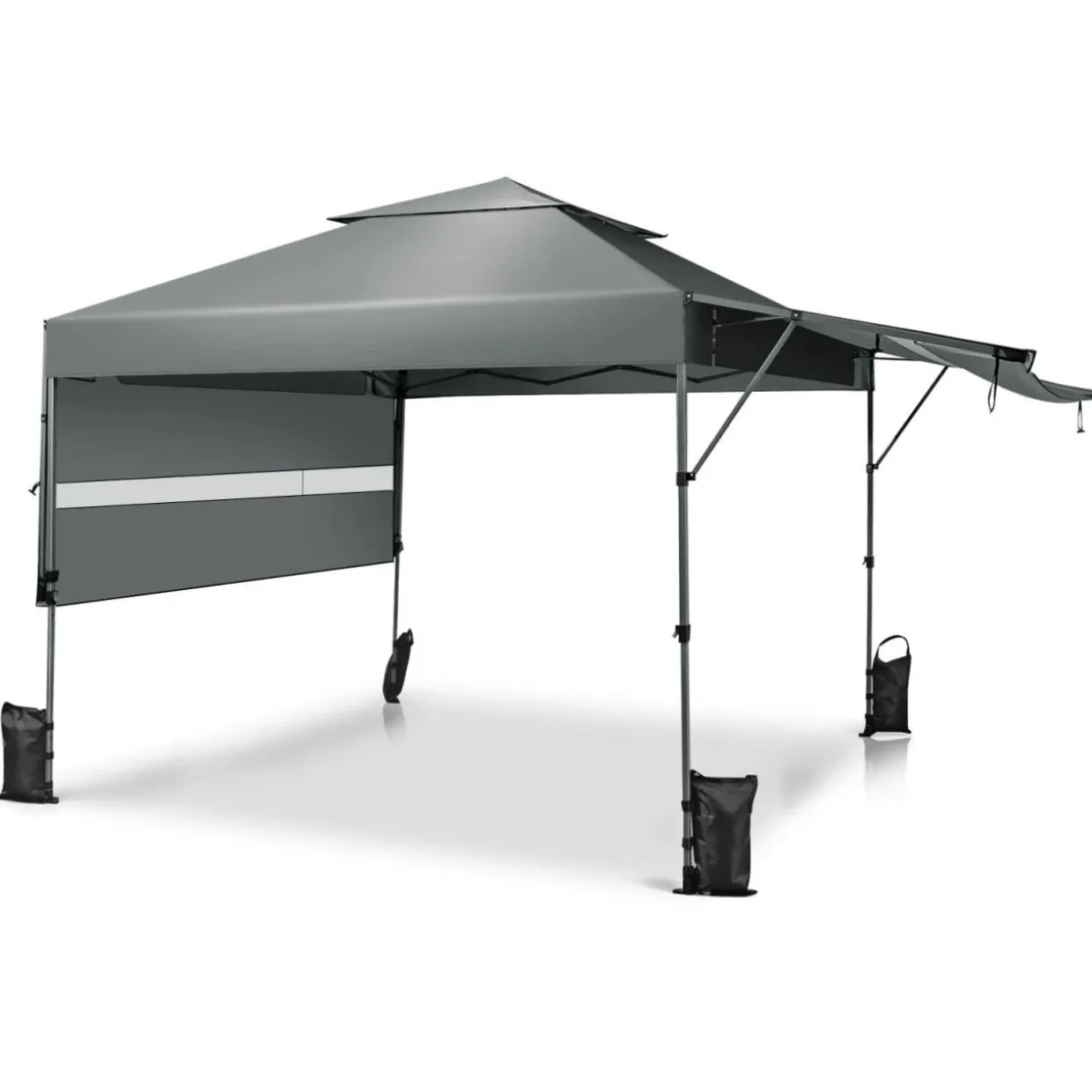 Tangkula 10x17.6 Ft Pop Up Canopy with Adjustable Dual Awnings, Easy Setup Instant Tent for Patio, Market, Picnic