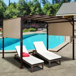 Tangkula 17x7 Ft Universal Pergola Replacement Canopy, Outdoor Canopy Shade Cover