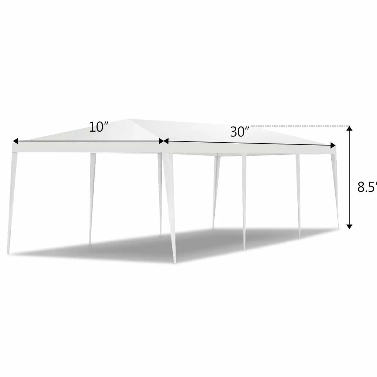 Tangkula 10'x30' Outdoor Canopy Tent Heavy Duty Party Wedding Event Tent Sturdy Steel Frame with 5 Removable Sidewalls Waterproof