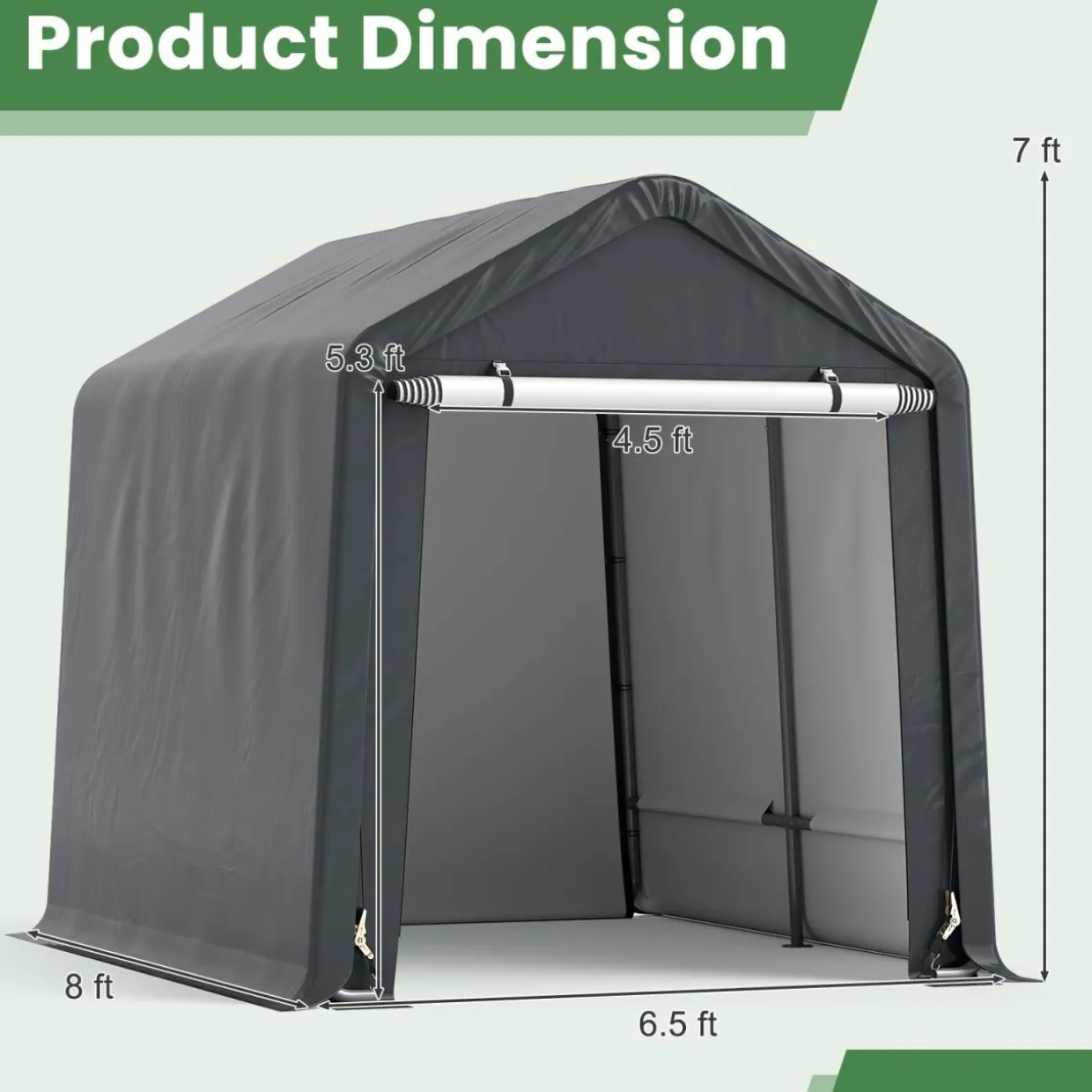 Tangkula 6x6.5/8x6.5Ft Portable Shed