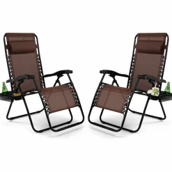 Tangkula Zero Gravity Chair, Folding Patio Lounge Chair Adjustable Outdoor Recliner