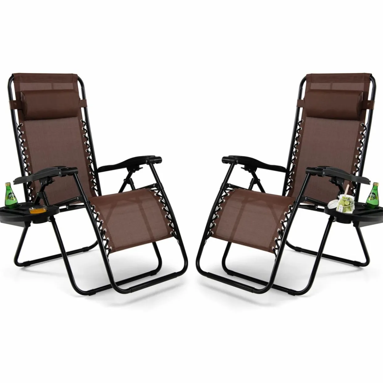 Tangkula Zero Gravity Chair, Folding Patio Lounge Chair Adjustable Outdoor Recliner