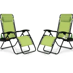 Tangkula Zero Gravity Chair, Folding Patio Lounge Chair Adjustable Outdoor Recliner