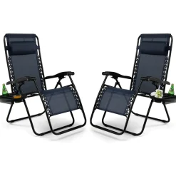 Tangkula Zero Gravity Chair, Folding Patio Lounge Chair Adjustable Outdoor Recliner