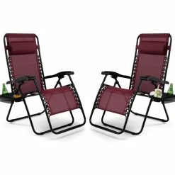 Tangkula Zero Gravity Chair, Folding Patio Lounge Chair Adjustable Outdoor Recliner