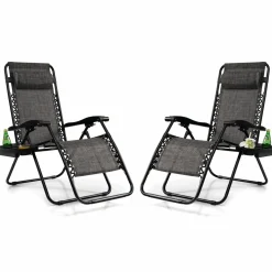 Tangkula Zero Gravity Chair, Folding Patio Lounge Chair Adjustable Outdoor Recliner