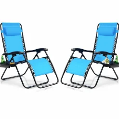 Tangkula Zero Gravity Chair, Folding Patio Lounge Chair Adjustable Outdoor Recliner