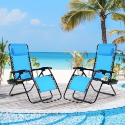 Tangkula Zero Gravity Chair, Folding Patio Lounge Chair Adjustable Outdoor Recliner