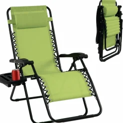 Tangkula Zero Gravity Chair, Folding Patio Lounge Chair Adjustable Outdoor Recliner