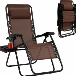 Tangkula Zero Gravity Chair, Folding Patio Lounge Chair Adjustable Outdoor Recliner