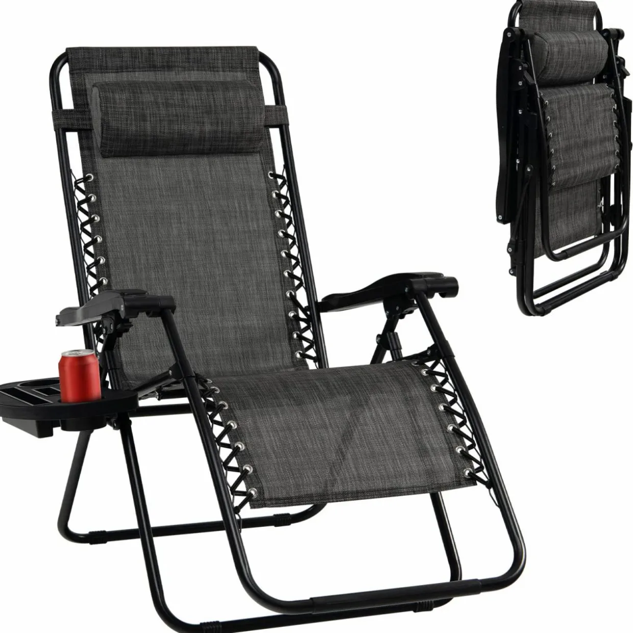 Tangkula Zero Gravity Chair, Folding Patio Lounge Chair Adjustable Outdoor Recliner