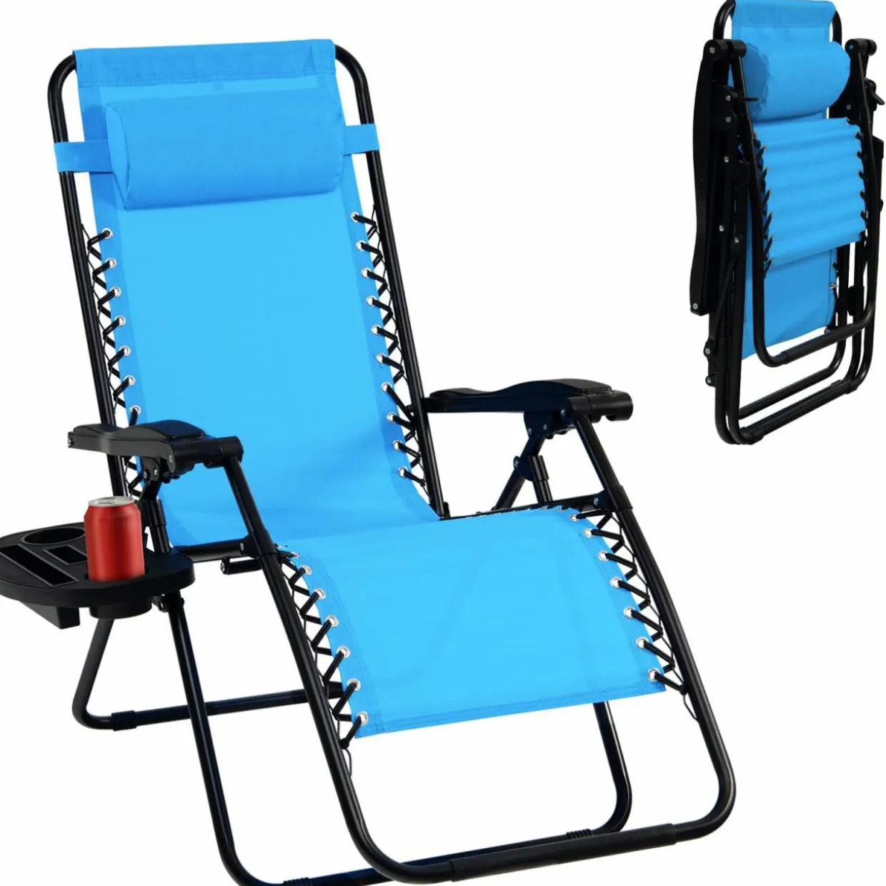 Tangkula Zero Gravity Chair, Folding Patio Lounge Chair Adjustable Outdoor Recliner
