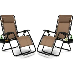 Tangkula Zero Gravity Chair, Folding Patio Lounge Chair Adjustable Outdoor Recliner