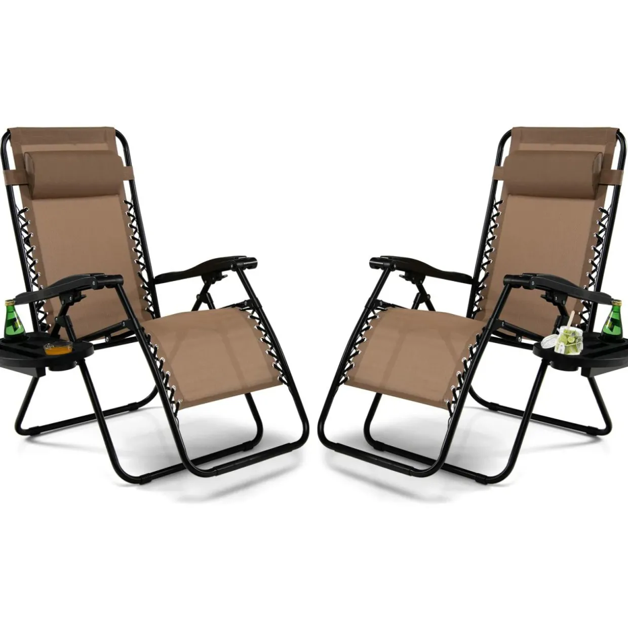 Tangkula Zero Gravity Chair, Folding Patio Lounge Chair Adjustable Outdoor Recliner
