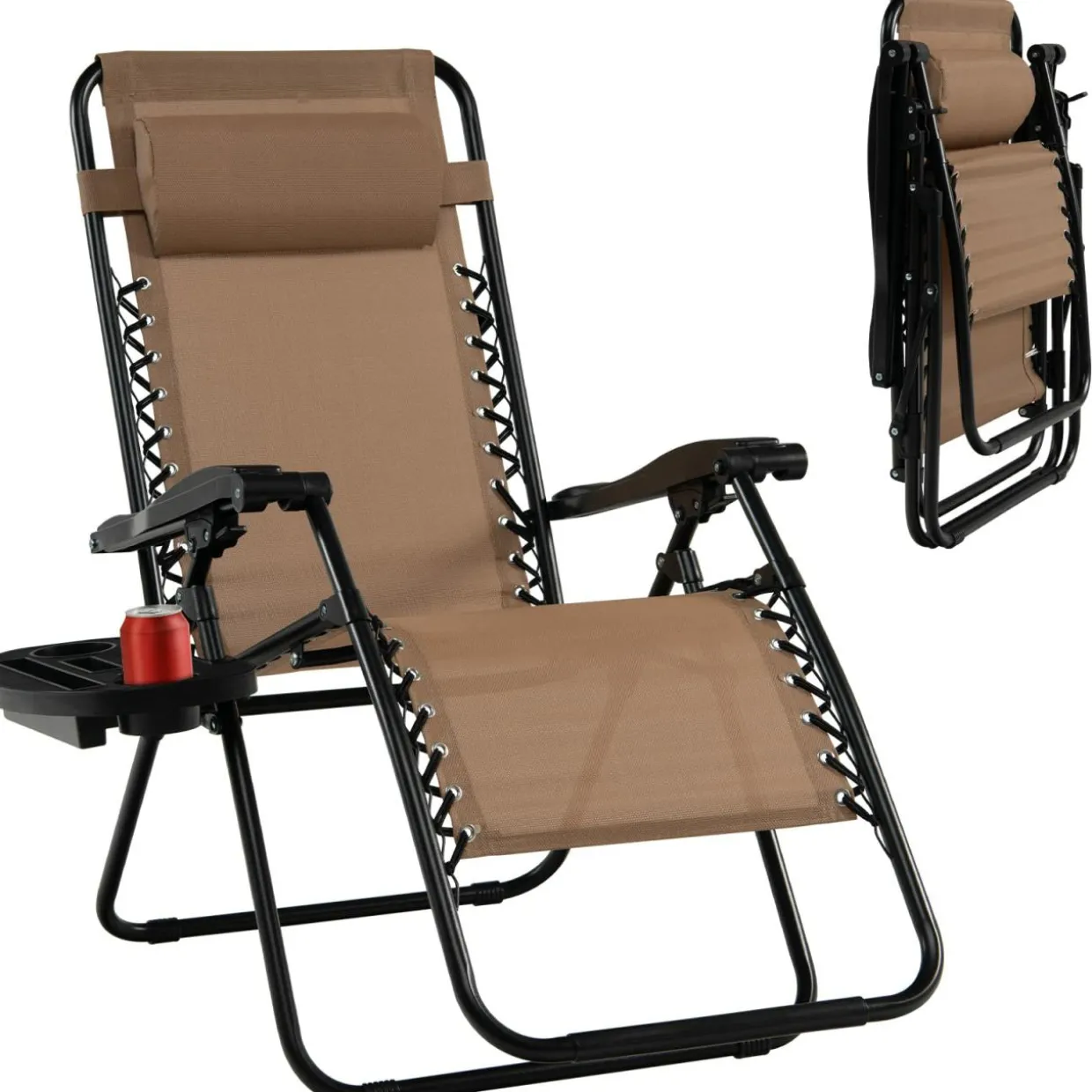 Tangkula Zero Gravity Chair, Folding Patio Lounge Chair Adjustable Outdoor Recliner