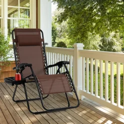 Tangkula Zero Gravity Chair, Folding Patio Lounge Chair Adjustable Outdoor Recliner