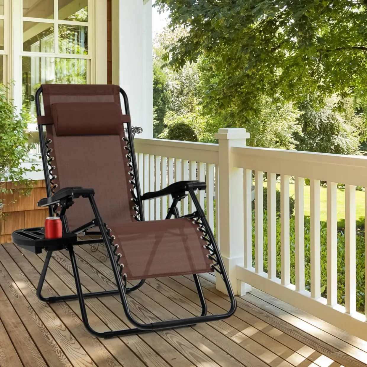 Tangkula Zero Gravity Chair, Folding Patio Lounge Chair Adjustable Outdoor Recliner