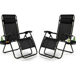 Tangkula Zero Gravity Chair, Folding Patio Lounge Chair Adjustable Outdoor Recliner