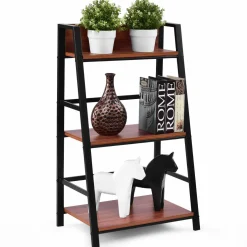 3-Tier Ladder Shelf Home Office Bookshelf Plant Display Stand Storage Shelves Multipurpose Corner Shelf Bookcase