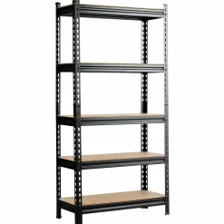 5-Tier Storage Shelves, Heavy Duty Steel Frame Muscle Rack 60in Garage Shelf