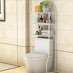 3-Tier Toilet Shelf Bathroom Space Saver Chrome Over The Toilet Shelf Organizer