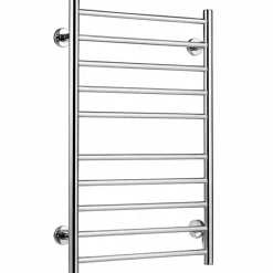 Towel Warmer, Home Bathroom 10 Bar Stainless Steel Space Saving Plug-in Wall Mounted Cloth Towel Heated Drying Rack