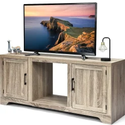 65" TV Stand, Storage Cabinet Console, Television Console (Fireplace not Included)