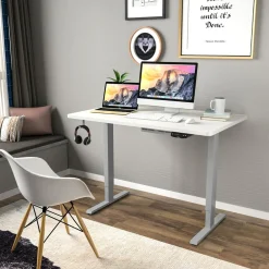 Universal Relevance Table Top Office Relevance Tabletop w/ 2 Cable Management Holes, White