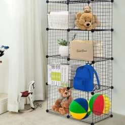 Wire Storage Cubes, Metal Grids Book Shelf