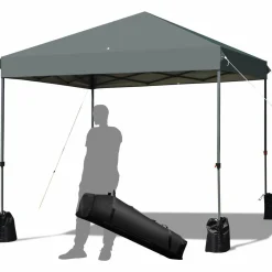 8 x 8 Ft Outdoor Pop up Canopy Tent, Outdoor Commercial Instant Shelter w/Roller Bag and Sand Bags