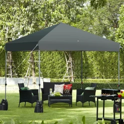 8 x 8 Ft Outdoor Pop up Canopy Tent, Outdoor Commercial Instant Shelter w/Roller Bag and Sand Bags