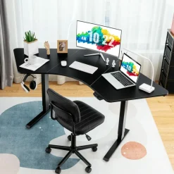 72 x 36 inch Solid 3-Piece Table Top, L-Shaped Desktop for Height Adjustable Frame