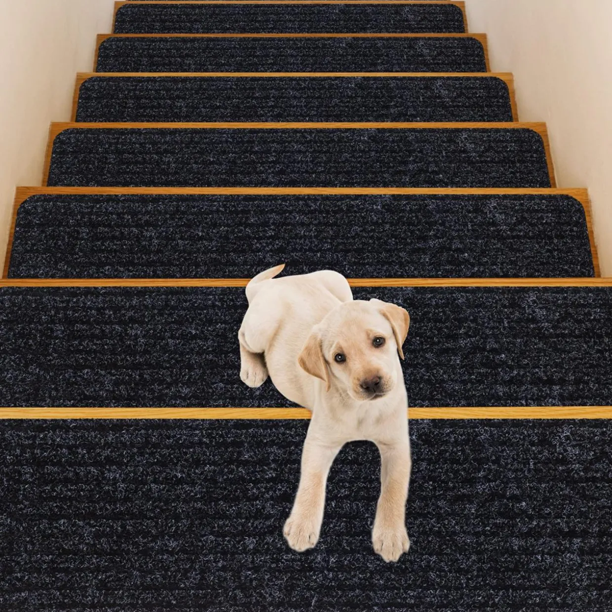 30 x 8 inch Stair Treads Carpets Non-Slip, Set of 15 Stair Runners for Wooden Steps