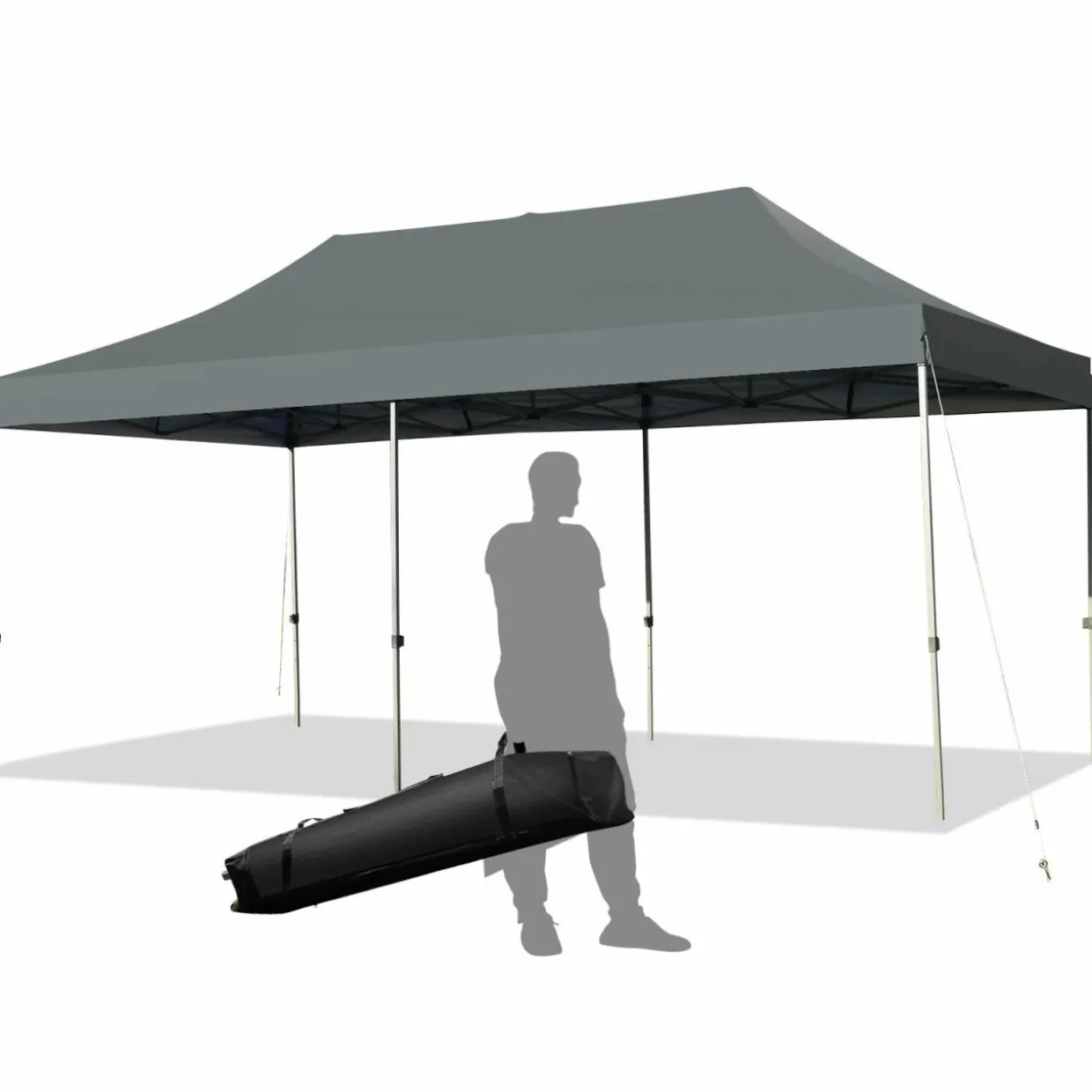 10' x 20' Pop Up Canopy Tent, Easy Set-up Outdoor Tent Commercial Instant Shelter