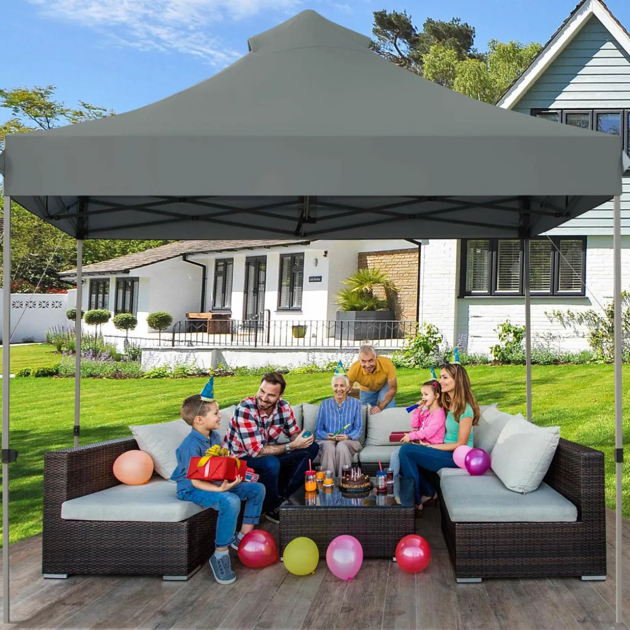 10' x 10' Pop Up Canopy Tent, Easy Set-up Outdoor Tent Commercial Instant Shelter