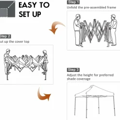 10' x 10' Pop Up Canopy Tent, Easy Set-up Outdoor Tent Commercial Instant Shelter