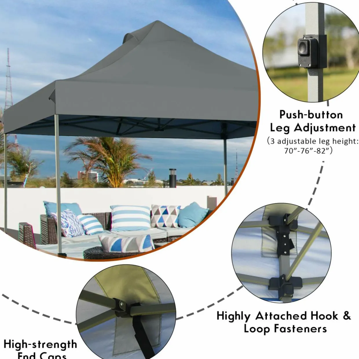10' x 10' Pop Up Canopy Tent, Easy Set-up Outdoor Tent Commercial Instant Shelter