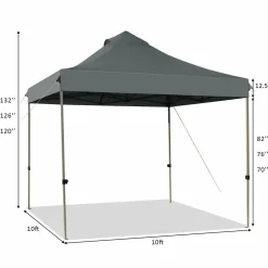 10' x 10' Pop Up Canopy Tent, Easy Set-up Outdoor Tent Commercial Instant Shelter