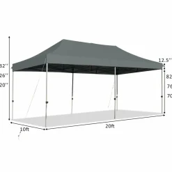 10' x 20' Pop Up Canopy Tent, Easy Set-up Outdoor Tent Commercial Instant Shelter