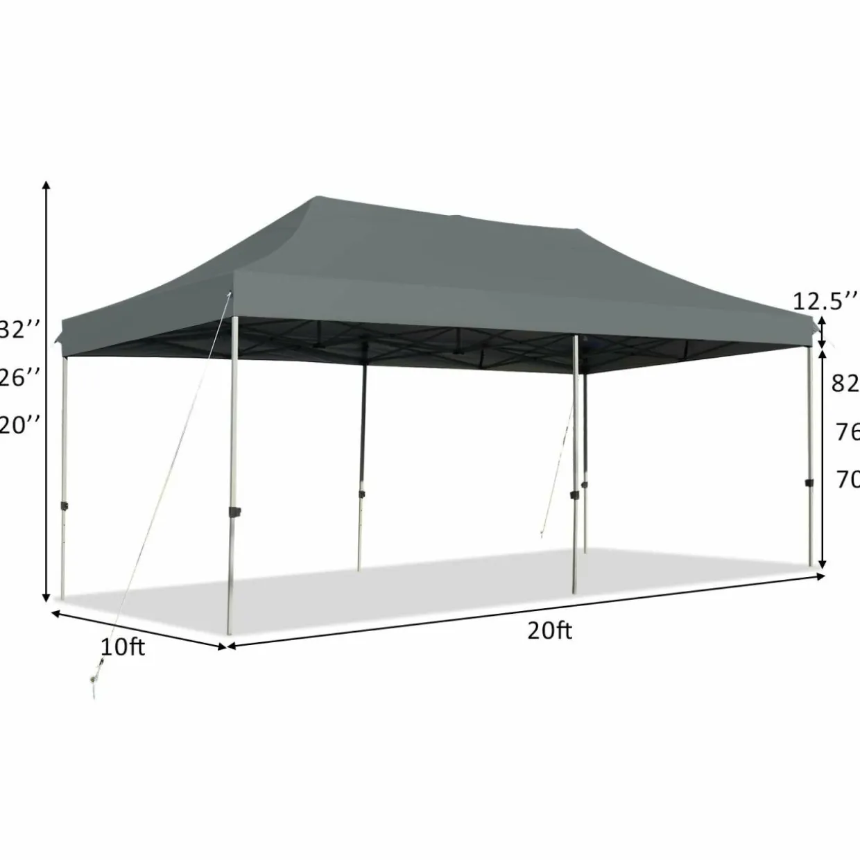 10' x 20' Pop Up Canopy Tent, Easy Set-up Outdoor Tent Commercial Instant Shelter